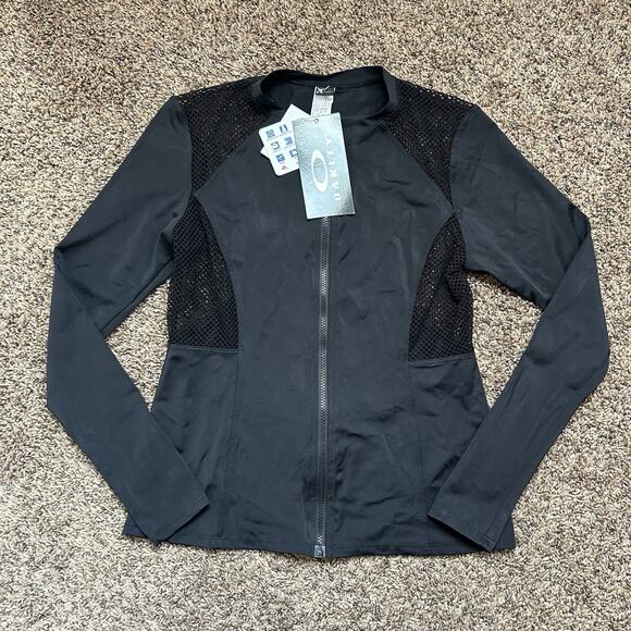 Oakley Jackets & Blazers - Women’s Oakley Jet Black Rashguard Jacket Sport Mesh Top Size Medium